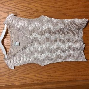 golden chevron V-neck top